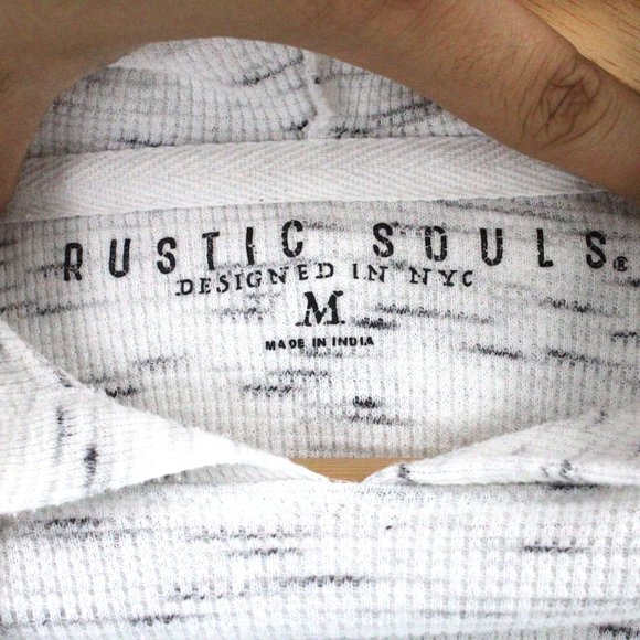 Rustic Souls Hoodie Womens White Pullover Knit Drawstring Hooded Size Medium M - Picture 6 of 9